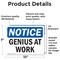 Signmission Genius At Work, 10 in W x Rectangle, Vinyl Decal OS-2PACK-NS-D-710-L-13104 - alternate 4